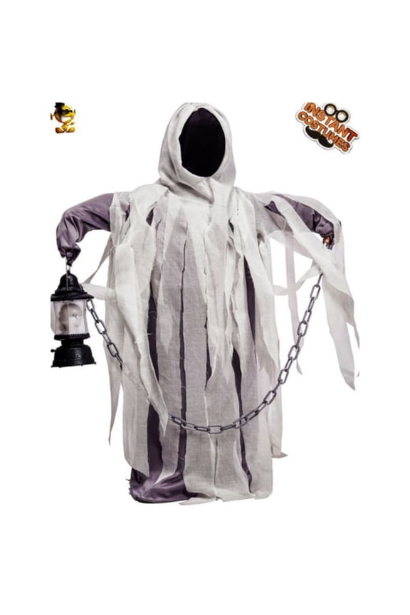 4-12T Unisex Ghost Costume Cosplay Hood Robe for Halloween Party Outfit Ghostface