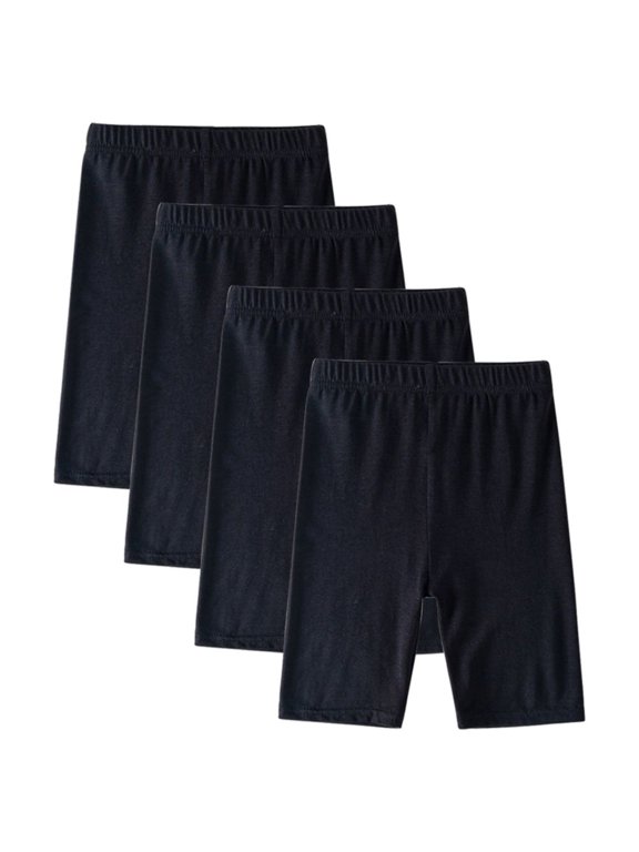 4 Pack Girls Leggings Knee Length Basic Kids Thin Solid Athletic Yoga Capri Sport Dance Casual Leggings 3-14Y