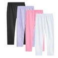 thumbnail image 1 of GYRATEDREAM 4 Pack Little Girls Solid Color Leggings Soft Stretch Leggings Kids Skinny Pants Trousers Basic Pants Footless Tights, Size 10-11 Years, 1 of 7