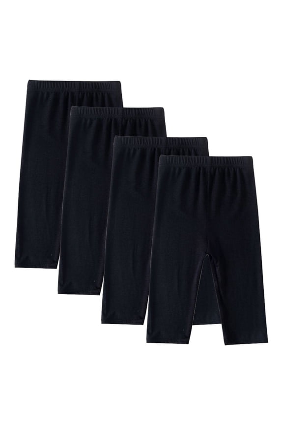 4 Pack Toddlers Girls Capri Leggings 3/4 Pants Basic School Sports Dance Kids Cropped Capri Summer Leggings, Age 3-14