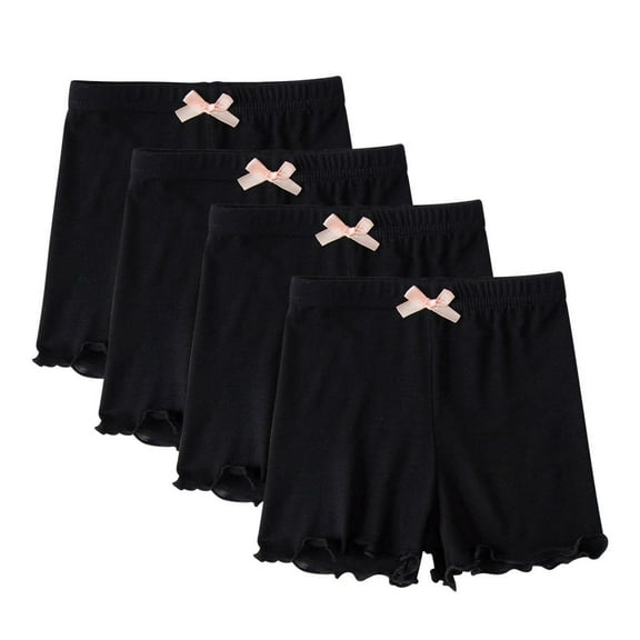 GYRATEDREAM 4PCS Little Girls Knee Length Leggings Kids Girls Solid Stretch Skinny Summer Dance Casual Sweatpants Legging 3-14Y