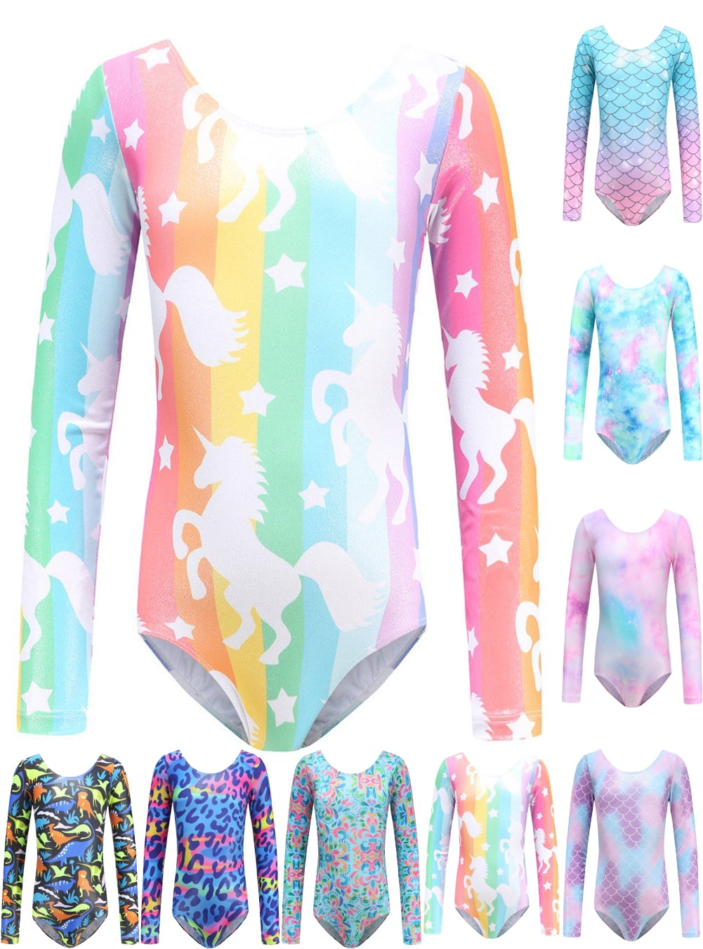 White Onesie Kids Kids Girls Long Sleeves Gymnastics Leotard Ballet Dance Dress Jumpsuit Catsuit E Black Bodysuit Girls Dance - Foto 11