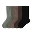 thumbnail image 1 of GYRATEDREAM 5 Pack Toddler Girls Boys Socks Unisex Kids Warm Thick Cotton Crew Length Solid Color Socks, 1 of 9