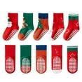 thumbnail image 1 of GYRATEDREAM 5 Pairs Fuzzy Christmas Socks for Kids, Winter Slipper Warm Soft Cartoon Cozzy Socks for Boys and Girls, Kids Fluffy Fleece Lined Warm Home Socks for 6-8Y Multi-color, 1 of 4