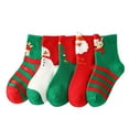 thumbnail image 1 of GYRATEDREAM 5 Pairs Fuzzy Christmas Socks for Kids, Winter Slipper Warm Soft Cartoon Cozzy Socks for Boys and Girls, Kids Fluffy Fleece Lined Warm Home Socks for 7-9Y Multi-color, 1 of 4