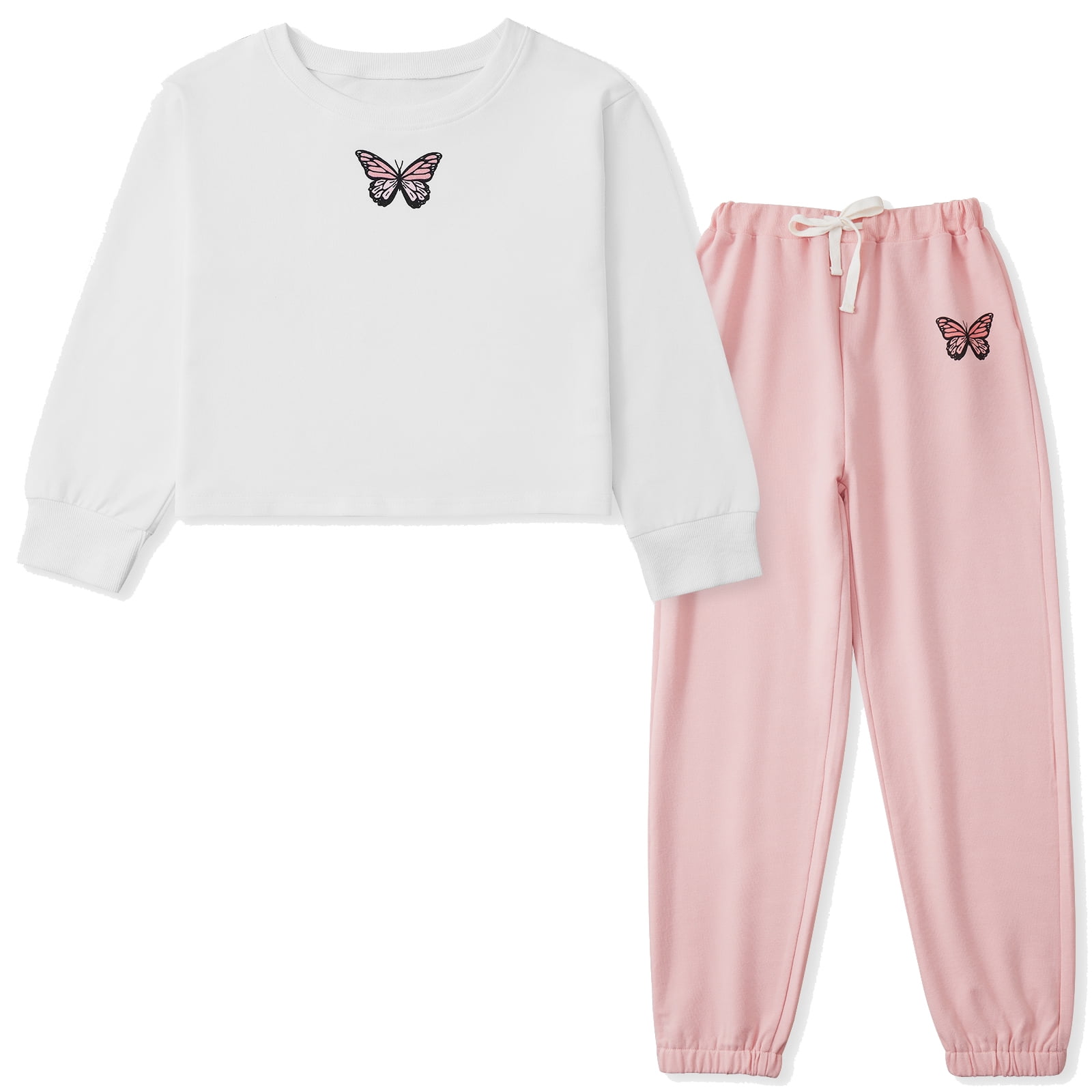 GYRATEDREAM 6 13T Girls Clothes Fall Outfits Butterfly Print