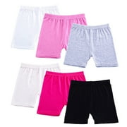 GYRATEDREAM 6 Pack Girls Bike Shorts Cotton Cartwheel Shorts for Dance & Under Dresses 2-10 Years