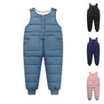 thumbnail image 1 of GYRATEDREAM 6M-4T Baby Toddler Boys Girls Winter Warm Snow Pants Overall Jumpsuit Kids Down Trousers Skiing Pants, 1 of 10