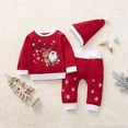 thumbnail image 1 of GYRATEDREAM Baby Boy Christmas Outfit Newborn First Christmas Romper Santa Elf Pants Sets 3Pcs 0-18 Months, 1 of 9