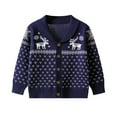 thumbnail image 1 of GYRATEDREAM Baby Boys Girls Christmas Reindeer Knit Sweater Cardigan Infant Toddlers Cotton Crewneck Pullover Sweater Long Sleeve Tops Coat Fall Winter Clothes for 6Y Blue, 1 of 7