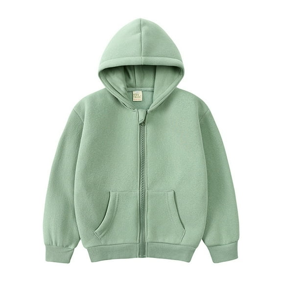 GYRATEDREAM Baby Boys Girls Fall Winter Hooded Jacket Toddler Long Sleeve Zip Up Cotton Thick Hoodie Coat with Pockets Kids Warm Windpoof Outerwear Green for 12 Months-10 Years