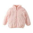thumbnail image 1 of GYRATEDREAM Baby Boys Girls Fleece Jacket Toddler Kids Winter Warm Solid Color Zipper Sweater Coat Long Sleeve Stand Collar Thick Clothes for 1-6 Years, 1 of 5