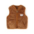 thumbnail image 1 of GYRATEDREAM Baby Boys Girls Fleece Vest Zip Up Cute Bear Jackets Fuzzy Fall Winter Warm Clothes Newborn Outwear for Toddler Infant 0-3Y, 1 of 8