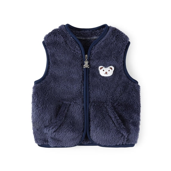 GYRATEDREAM Baby Boys Girls Fleece Vest Zip Up Cute Bear Jackets Fuzzy Fall Winter Warm Clothes Newborn Outwear for Toddler Infant 0-3Y