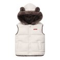 thumbnail image 1 of GYRATEDREAM Baby Boys Girls Hooded Puffer Vest Winter Lightweight Coat Sleeveless Bear Ears Zipper Up Jacket for 4-5Y White, 1 of 6