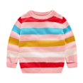 thumbnail image 1 of GYRATEDREAM Baby Boys Girls Long Sleeve Sweater Pullover Toddler Round Neck Multicolor Striped Sweaters Kids Knitted Casual Sweatshirt Jumpers Tops for 2-10 Years, 1 of 8