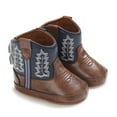 thumbnail image 1 of GYRATEDREAM Baby Boys Girls Western Cowboy Tassel Boots Infant Zipper Moccasins High Top Booties Toddler Soft Sole Bottom Non-Slip First Walker Crib Shoes Dark Blue for 0-18 Months, 1 of 8