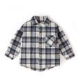 thumbnail image 1 of GYRATEDREAM Baby Boys Plaid Jacket Toddler Kids Long Sleeve Lapel Button down Pocketed Shirts Coats Shacket Cardigan Top for 12 Months-11 Years, 1 of 3