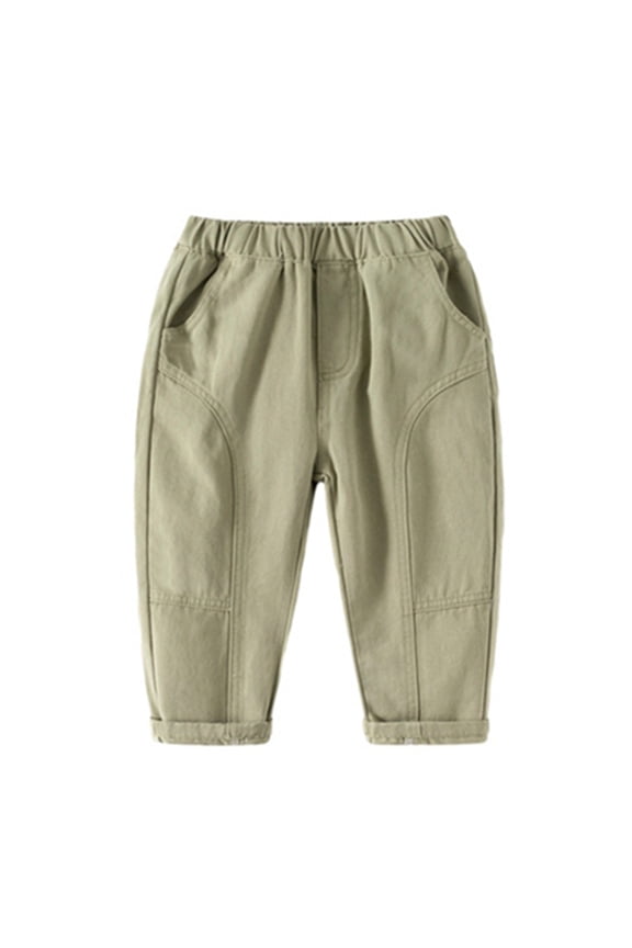 Baby Boys Toddler Active Jogger Pants Classic Cotton Elastic Waist Trousers with Pocket 2-8 Years