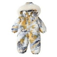 thumbnail image 1 of GYRATEDREAM Baby Clothes Newborn Boy Girl Snowsuit Winter Coats Infant Jumpsuit Bodysuits Hooded Warm Jacket for 18-24M Yellow, 1 of 9
