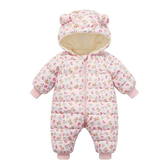 GYRATEDREAM Baby Clothes Newborn Girl Snowsuit Winter Coats Infant Jumpsuit Bodysuits Hooded Jacket Toddler Jumpsuit Coat