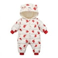 thumbnail image 1 of GYRATEDREAM Baby Clothes Newborn Girl Snowsuit Winter Coats Infant Jumpsuit Bodysuits Hooded Jacket Toddler Jumpsuit Coat, 1 of 9
