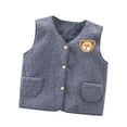 thumbnail image 1 of GYRATEDREAM Baby Girl Boy Sherpa Fleece Vest Toddler Sleeveless Waistcoat Bear Fall Winter Outwear Clothes 0-6 Years, 1 of 6