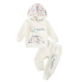 thumbnail image 1 of GYRATEDREAM Baby Girl Clothes Long Sleeve Letter Printed Hoodie Sweatshirt Pants with Pocket Toddler Sweatsuit Outfit, 1 of 8