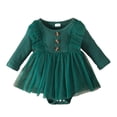 thumbnail image 1 of GYRATEDREAM Baby Girl Ruffle Sleeve Romper Dress Newborn One Piece Playsuit Lace Tutu Skirted Jumpsuit Infant Spring Clothes, Size 3-6 Months, 1 of 1