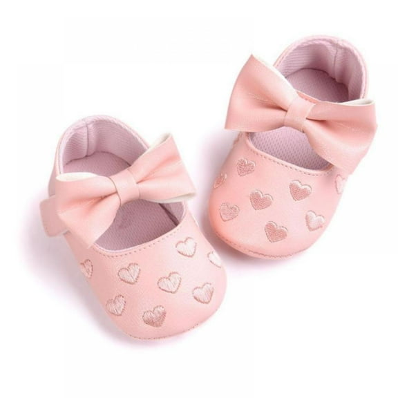 GYRATEDREAM Baby Girl Shoes Mary Jane Flats with Bowknot Non-Slip Toddler First Walkers 0-18 Months