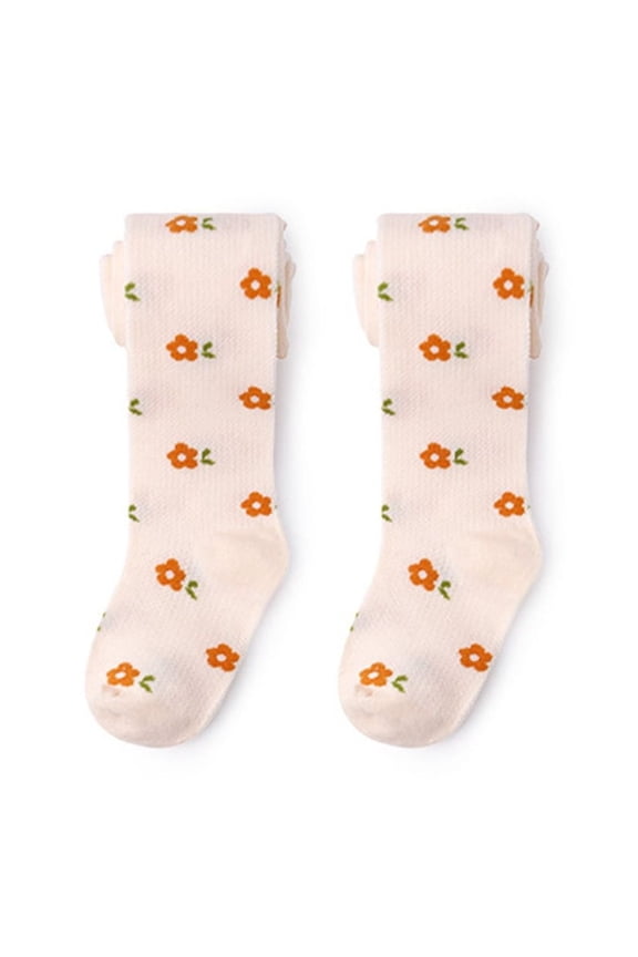 Baby Girl Tights Non-Slip Plain/Ribbed Leggings Seamless Cotton Stockings Pantyhose Newborn Infant Toddler for 2-4Y