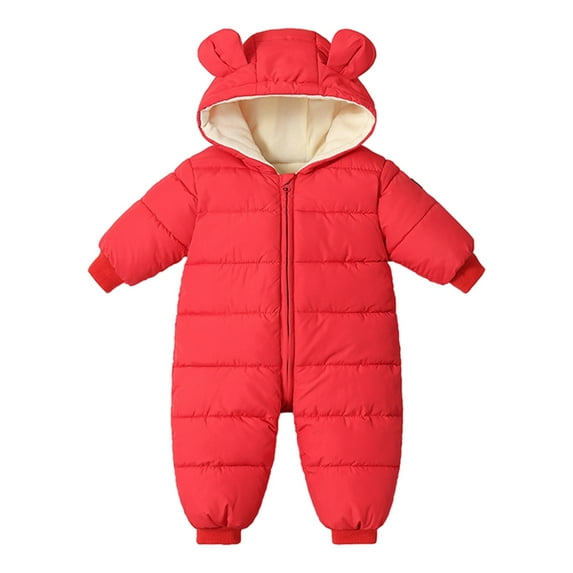 GYRATEDREAM Baby Girl Winter Snowsuit Cute Baby Bear Suit Newborn Winter Coat Warm Infant Hooded Jumpsuit 0-18 Months