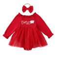 thumbnail image 1 of GYRATEDREAM Baby Girls 1st/2nd First Birthday Outfits Cotton Ruffle Sleeve Romper Strawberry Print TuTu Skirt Set with Headband 3Pcs Clothes Set for 9-18M, 1 of 9