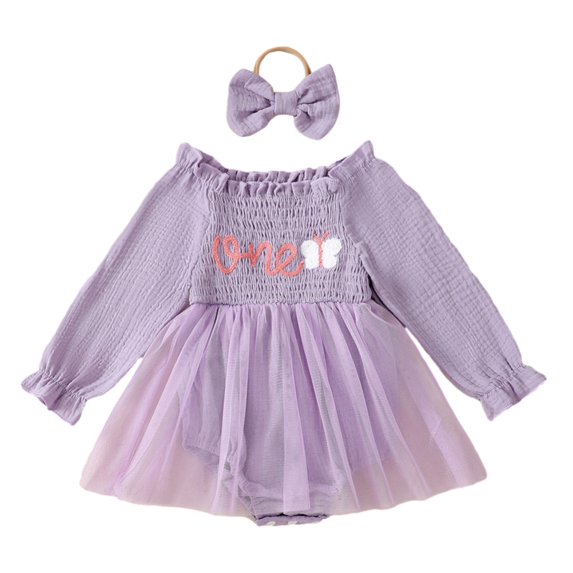 GYRATEDREAM Baby Girls 1st/2nd First Birthday Outfits Cotton Ruffle Sleeve Romper Strawberry Print TuTu Skirt Set with Headband 3Pcs Clothes Set for 9-18M