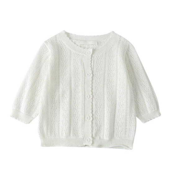 GYRATEDREAM Baby Girls Knitted Cardigan Sweater Long Slvee Crewneck Knit Button Closure Cardigan Tops Outwear
