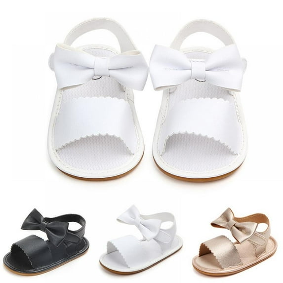 GYRATEDREAM Baby Girls Sandals Soft Sole Summer Infant Dress Shoes Baby Flat Beach Shoes Newborn Crib Shoes First Walkers 0-18 Months