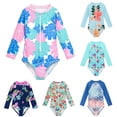 thumbnail image 1 of GYRATEDREAM Baby Girls Toddler Kid Long Sleeve One Piece Rashguard Swimsuit 50+ 2-8 Years, 1 of 5