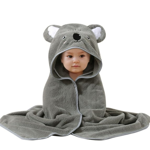 GYRATEDREAM Baby Hooded Towel with Unique Animal Design Ultra Soft Thick Coral Fleece Bath Towel for Newborn, Infant and Toddler 31.49*31.49 inch