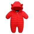 thumbnail image 1 of GYRATEDREAM Baby Snowsuit Winter Coat Warm Hoodie Romper Cute Infant Bear Suit Jumpsuit Hooded Jacket for Boys Girls, 9-12M, 1 of 3