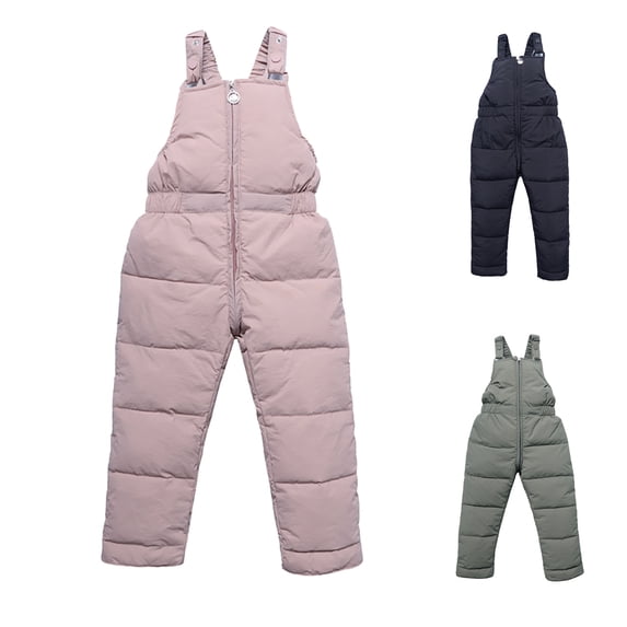 GYRATEDREAM Baby Toddler Boys Girls Winter Warm Snow Pants Zip Up Bib Overalls Adjustable Snowsuit 6 Months- 4 Years