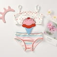 thumbnail image 1 of GYRATEDREAM Baby Toddler Girls Swimsuit Swimming Costume One-Piece Cute Stripe Sleeveless Ice Cream Print Bathing Suit Outfits 3-4 Years, 1 of 5