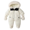 thumbnail image 1 of GYRATEDREAM Baby Winter Warm Puffer Solid Zipper Romper Hooded Snowsuit with Mittens 3-18 Months, 1 of 10