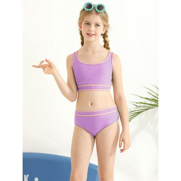 GYRATEDREAM Big Girls 2Pcs Swimwear Kids Bikini Beach Sets Summer Swimsuits Bathing Suit 8-13Y