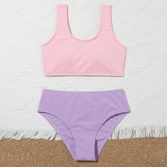 GYRATEDREAM Big Girls Tank Bikini Set 2-Pieces Swimsuit Bathing Suit Beachwear,7-14T