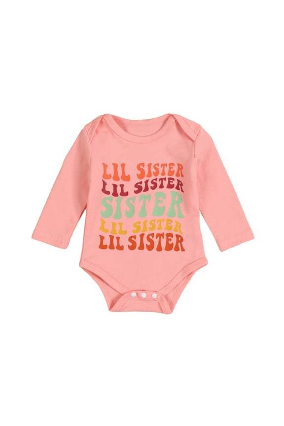 Big Sister Little Sister Matching Outfits Newborn Baby Girl Letter Romper Kids Toddler Girl T Shirt Tops Christmas Clothes Set 0-7T