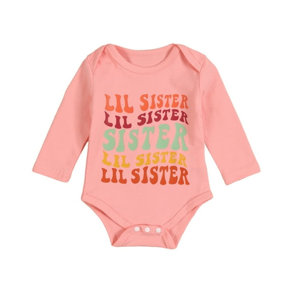 GYRATEDREAM Big Sister Little Sister Matching Outfits Newborn Baby Girl Letter Romper Kids Toddler Girl T Shirt Tops Christmas Clothes Set 0-7T
