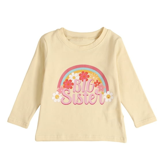 GYRATEDREAM Big Sister Little Sister Matching Outfits Newborn Baby Girl Letter Romper Kids Toddler Girl T Shirt Tops Christmas Clothes Set 0-7T