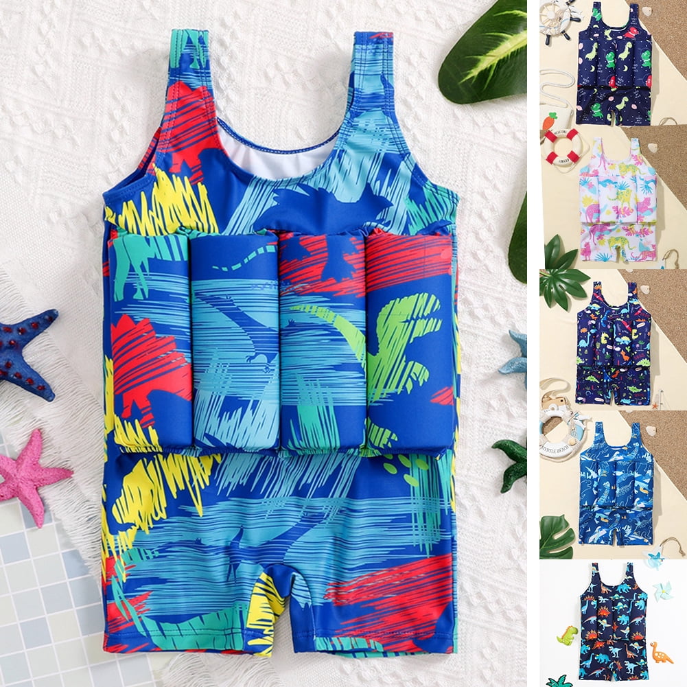 GYRATEDREAM Boy Girl One Piece Buoyancy Vest Swimsuit 26Y Toddler Kids