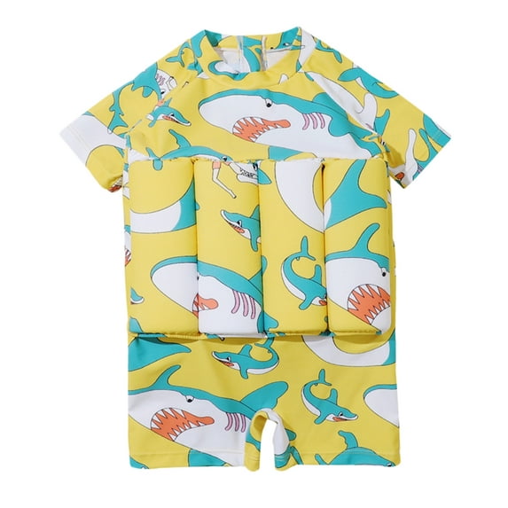 GYRATEDREAM Boy Girl One Piece Swimsuit 2-6Y Buoyancy Toddler Kids Shark Unicorn Rashguard Flotation Bathing Suit
