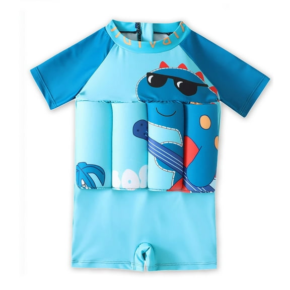 GYRATEDREAM Boy One Piece Swimsuit 2-6Y Buoyancy Toddler Kids Dinosaur Rashguard Flotation Bathing Suit